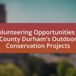 Volunteering Opportunities in County Durham’s Outdoor Conservation Projects