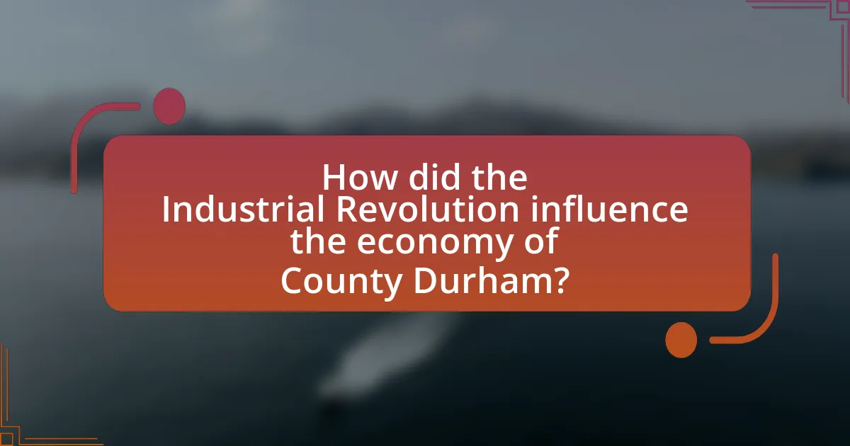 How did the Industrial Revolution influence the economy of County Durham?