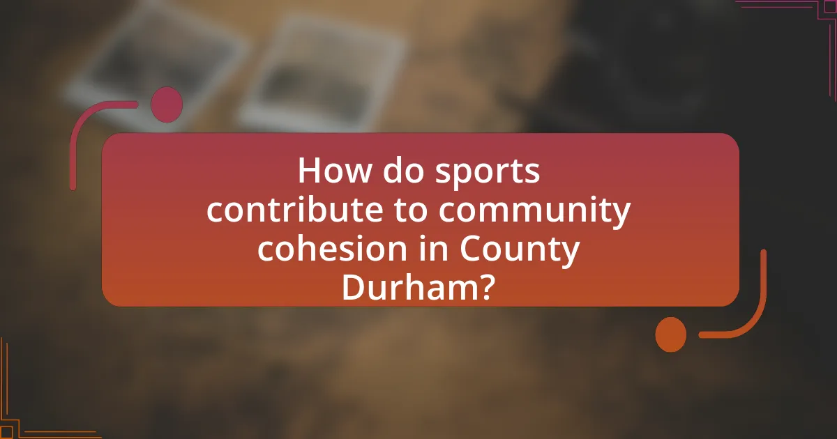How do sports contribute to community cohesion in County Durham?