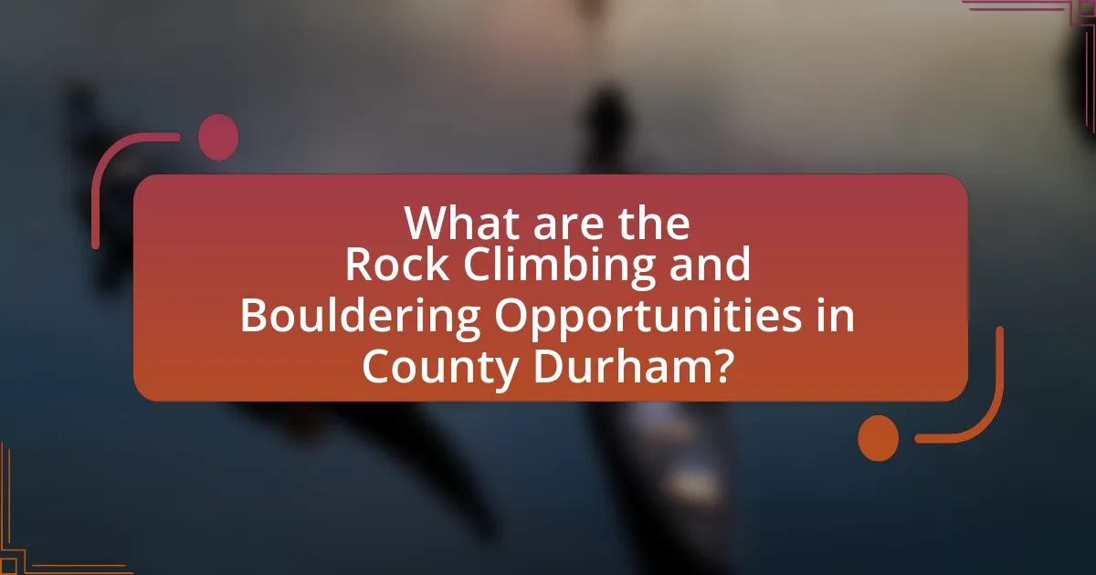 What are the Rock Climbing and Bouldering Opportunities in County Durham?