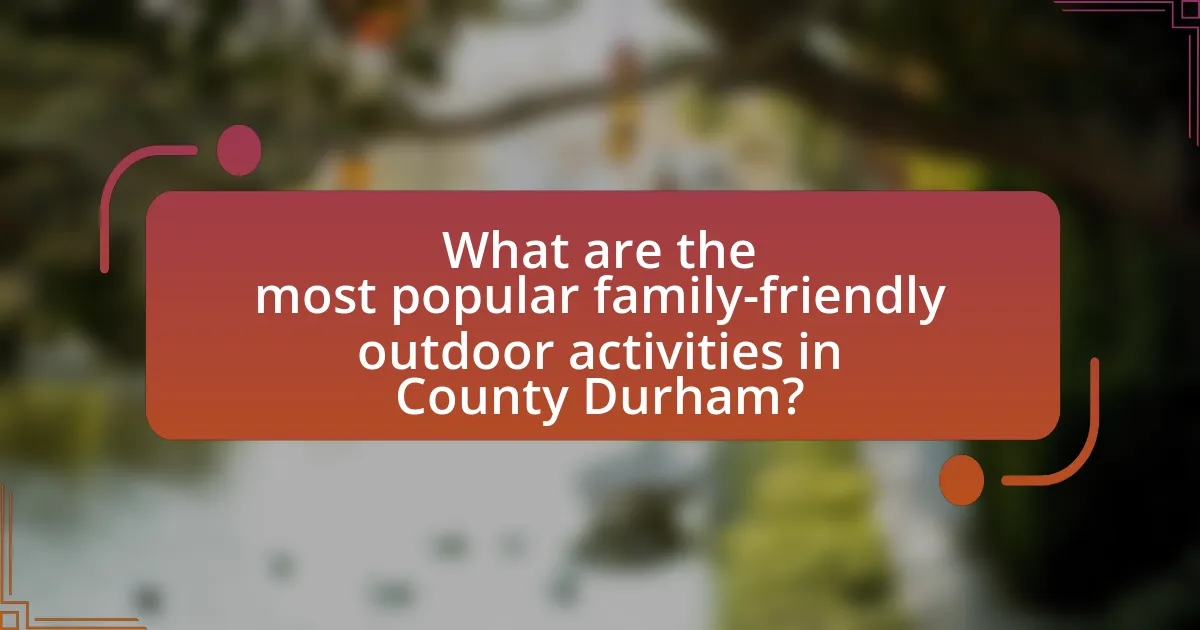 What are the most popular family-friendly outdoor activities in County Durham?