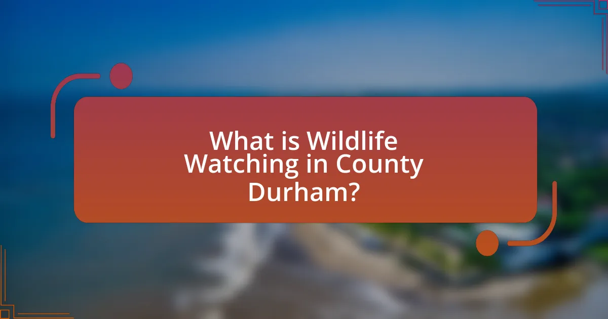 What is Wildlife Watching in County Durham?