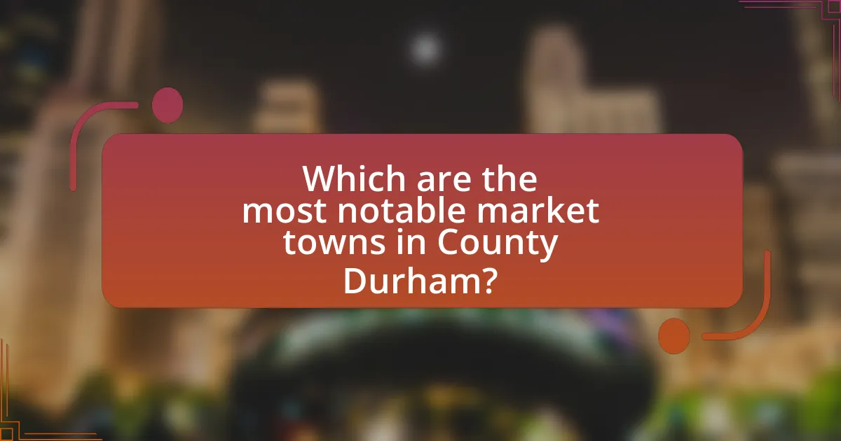 Which are the most notable market towns in County Durham?